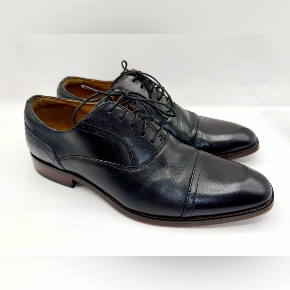 FLORSHEIM Black Leather Cap Toe Oxford Dress Shoes Men's 8.5 VGC